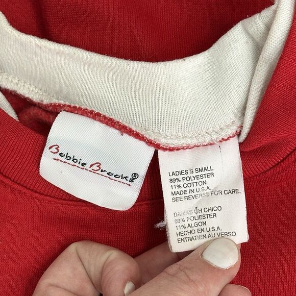 Vtg 90s Puppy Kitten Crewneck Sweatshirt Womens Small Red Dog Cat Granny Novelty - Picture 8 of 11